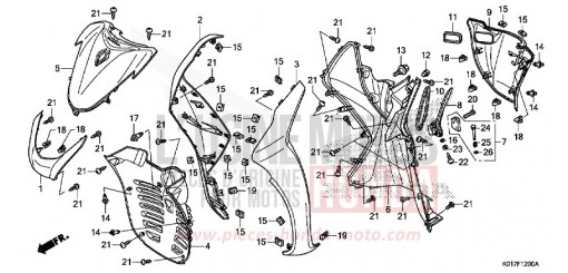 GAINE DE PROTECTION AVANT SH125AD de 2013